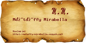 Mátéffy Mirabella névjegykártya